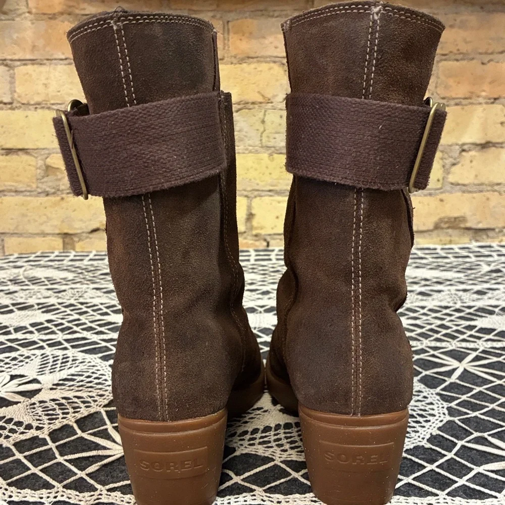 Sorel Toronto Dark Brown Suede Winter Boots, sz 8 - Picture 6 of 10